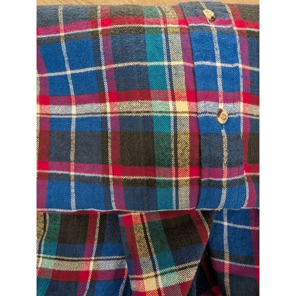 Van Heusen Winterweights Men’s 2XL Plaid Flannel Shirt Blue Red Long Sleeve - Picture 8 of 8
